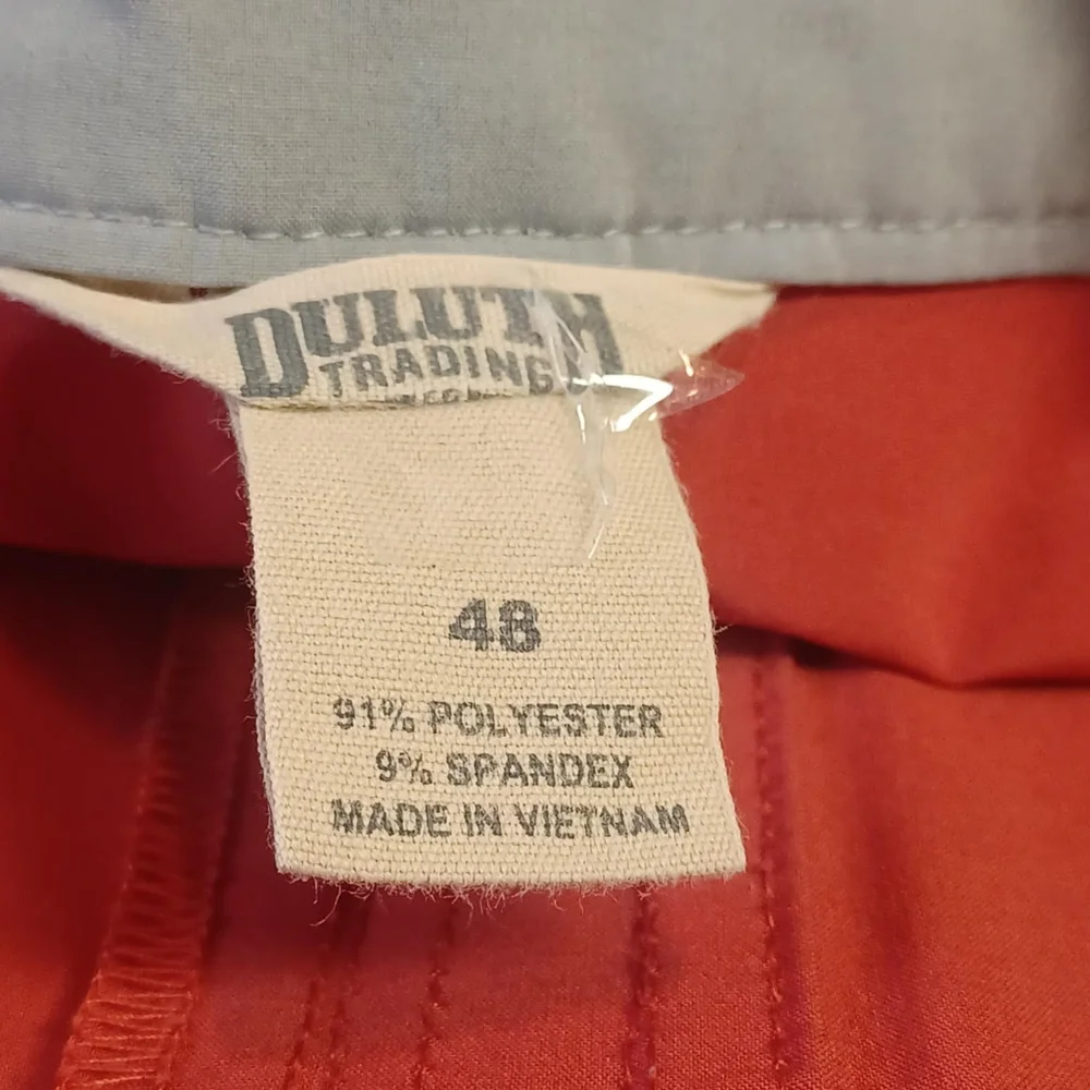 Duluth Trading Co Mens Moose 9” Board Shorts‎ Size 48 Drawstring Rust Orange